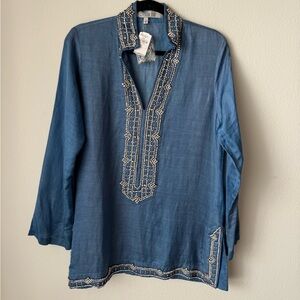 Bella Tu Tunic size M - Blue - linen and Viscose